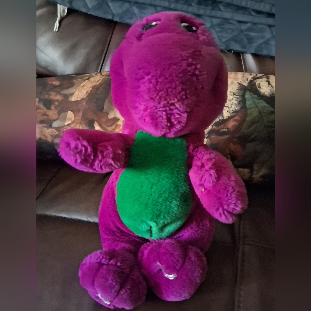 Barneys New York Purple and Green Plush Reptile